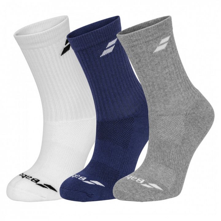 Babolat Socks 3P White / Estate Blue / Grey